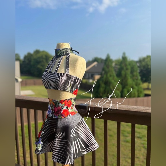 HANDMADE DESIGNER SKIRT AND TOP FANCY BY FRANCESCA WATSON SAMPLE SALE SIZE SMALL - Picture 3 of 4